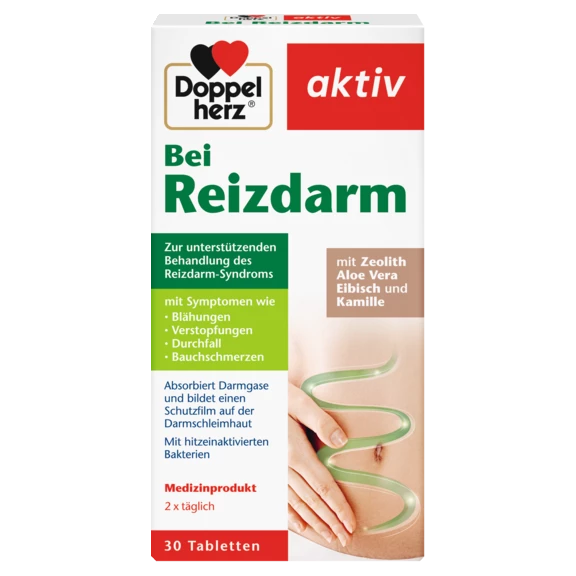 Abbildung der Produktverpackung Doppelherz aktiv Bei Reizdarm Frontansicht